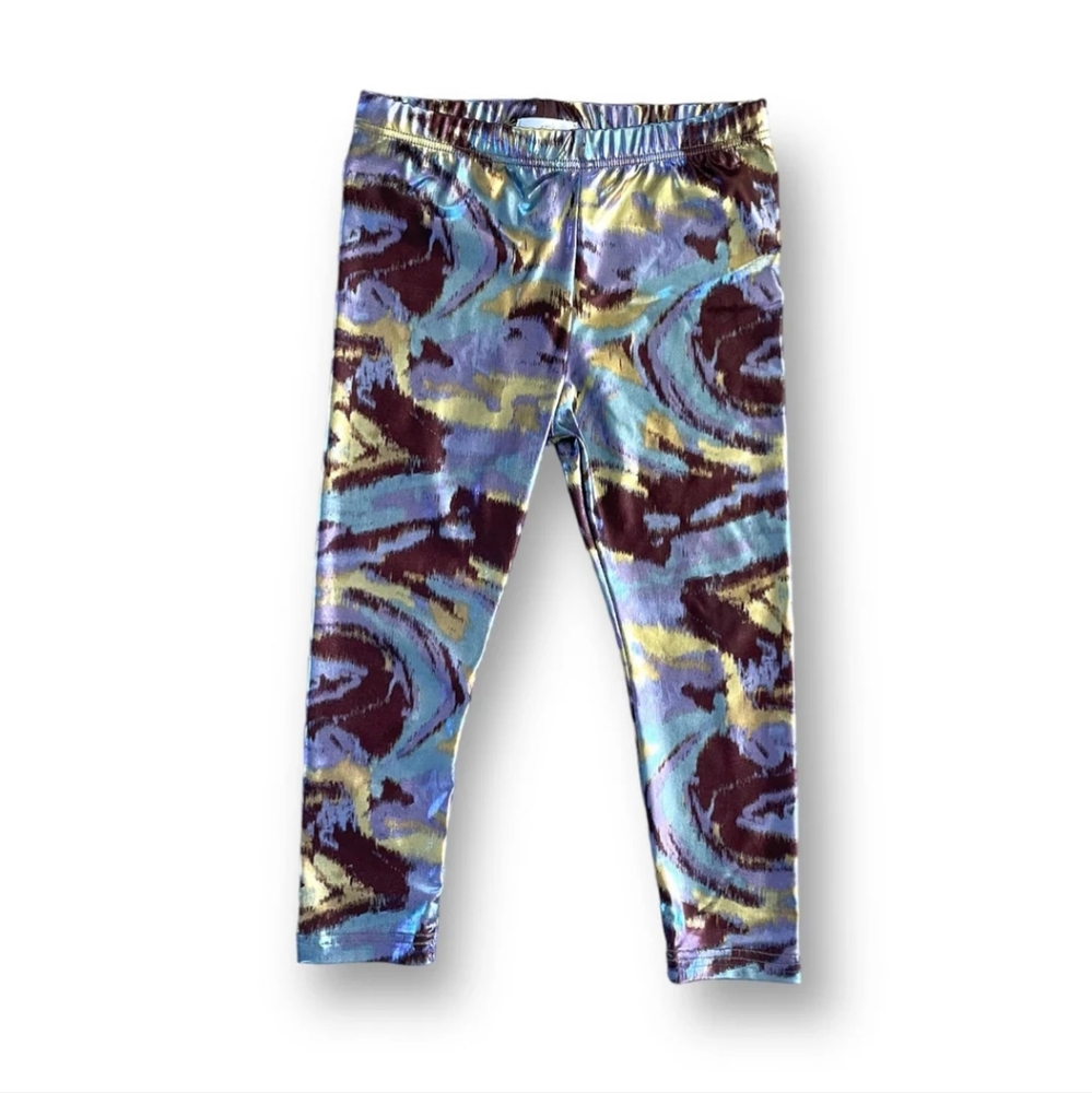 NWOT Best Day Ever Kids Swirly Foil Skinny Leggings, 2T